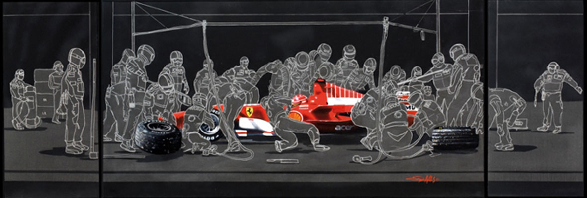 Schumacher Pit Stop - 2008 - 60x140cm - Author's collection